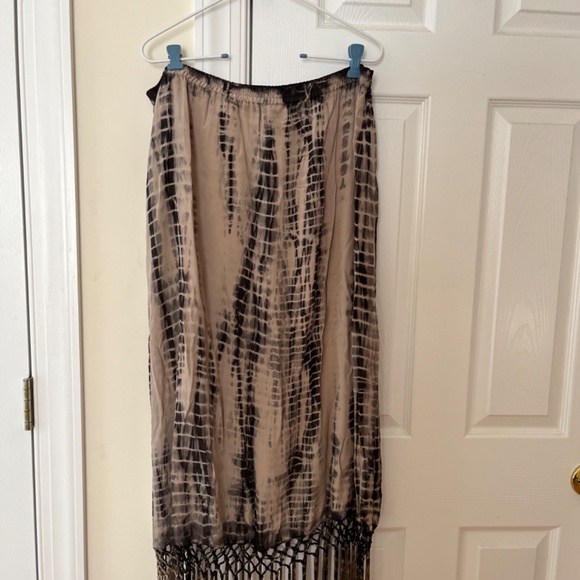 Chico’s Ombré Tie Dye Fringe Lined Maxi Skirt, sz. 2 - Picture 3 of 8